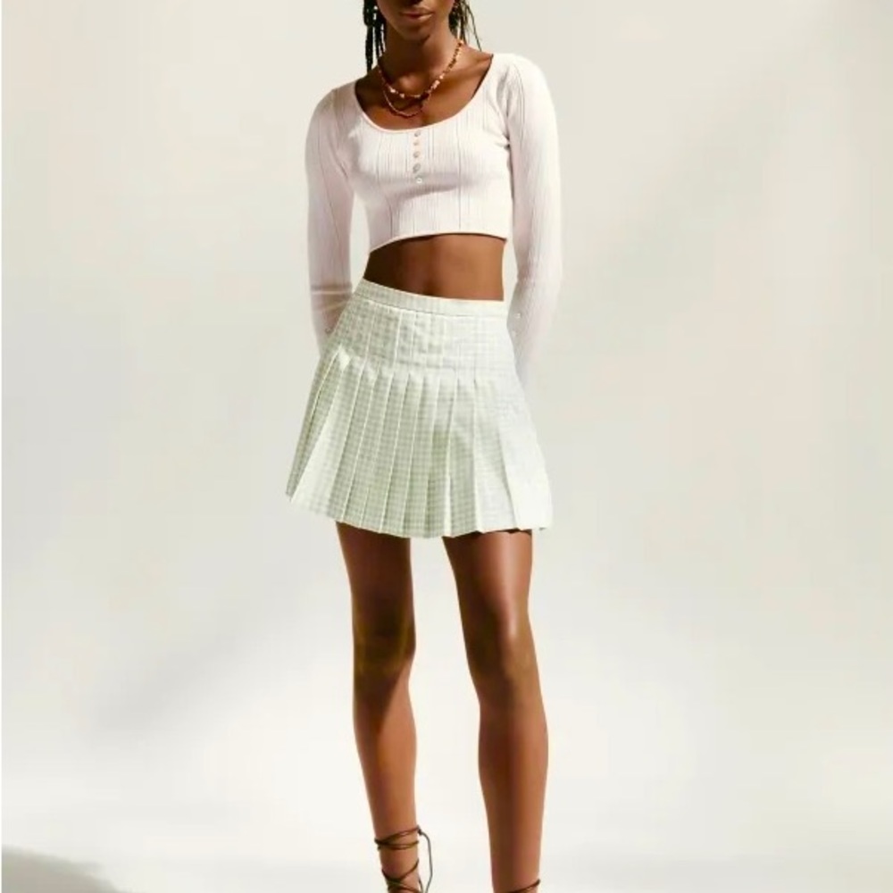 NWT Zara Plaid Pleated Skort